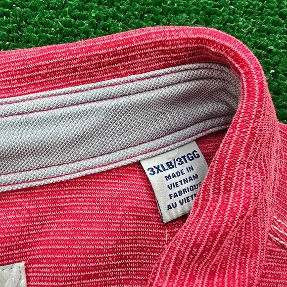 Tommy Bahama Polo Shirt Mens 3XLB Red Short Sleeve Golf Performance Preppy - Picture 10 of 12
